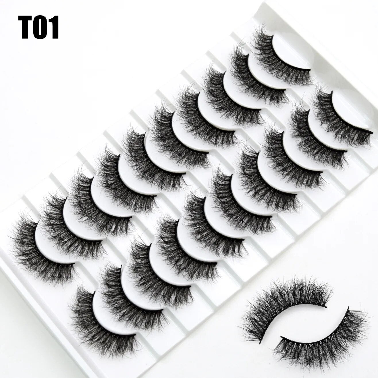 3/10 Pair Eyelashes 3D Faux Mink Lashes Wispy Natural Long False Eyelashes Wholesale Mink Lashes Reusable LasheS
