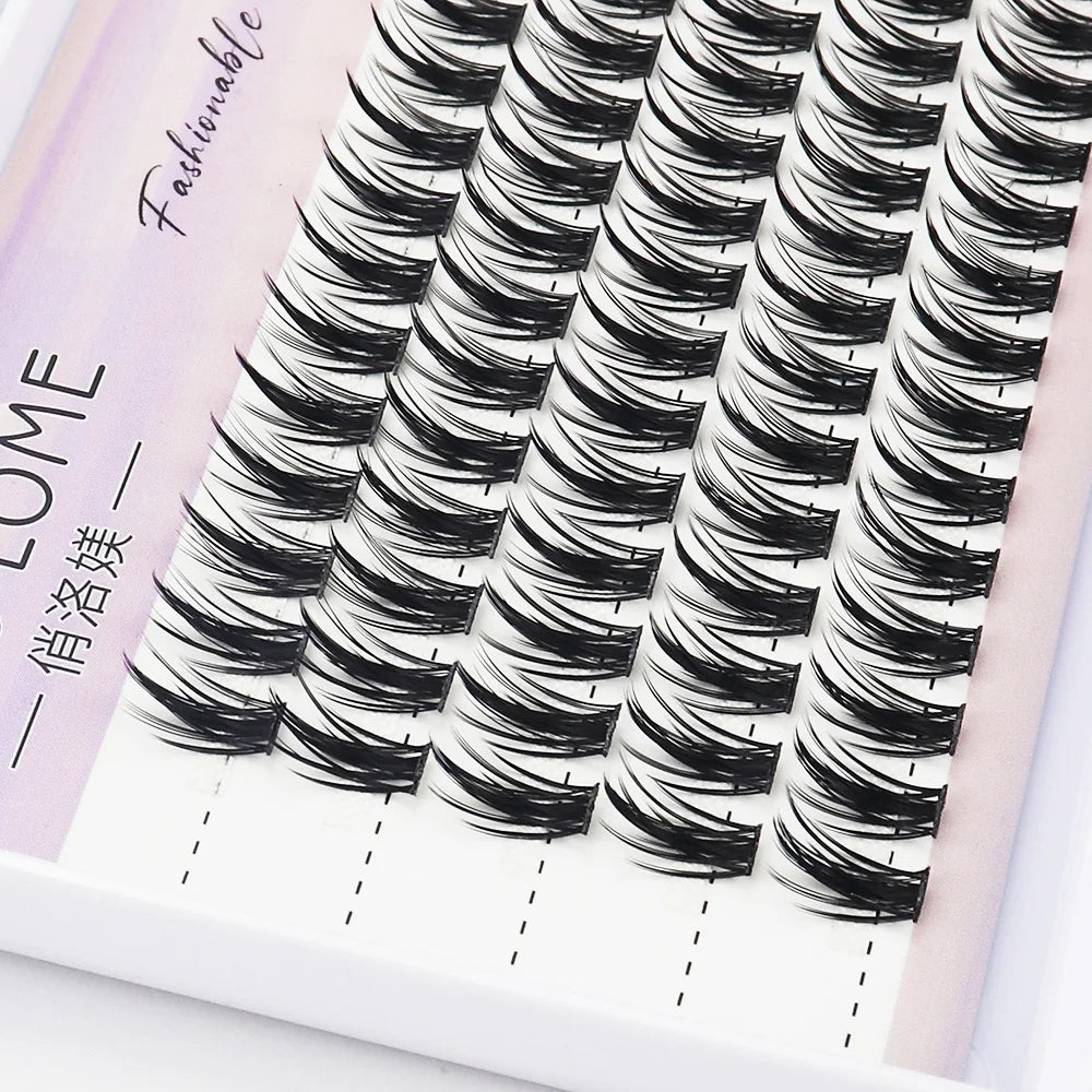 fake eyelashes 1/box 80 bundle natural Russian 3D individual manga eyelash clusters
