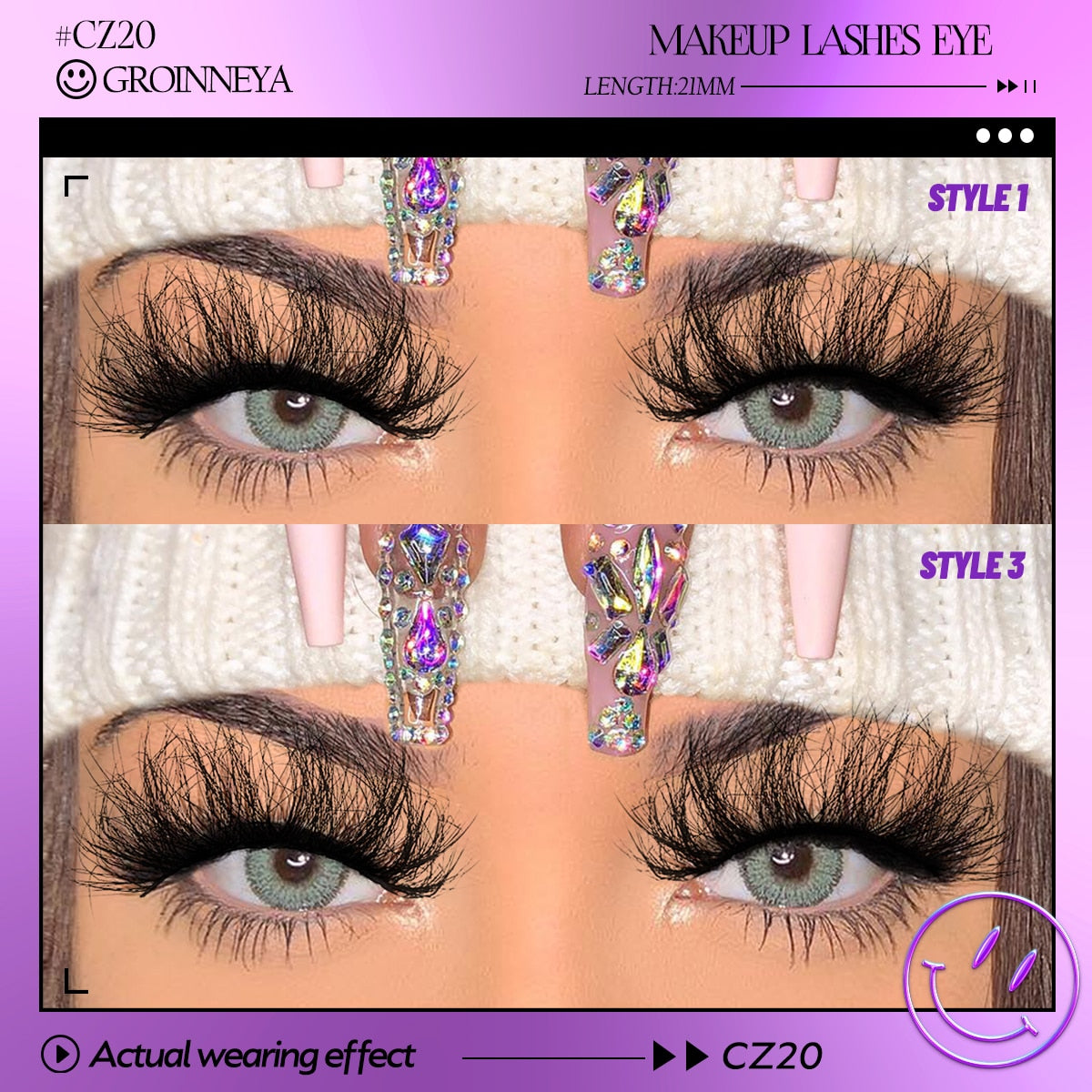 7 Pairs Fluffy Mink Lashes Eyelashes Thick Long Faux Mink Eyelashes Long Lasting Dramatic Volume lashes Extension