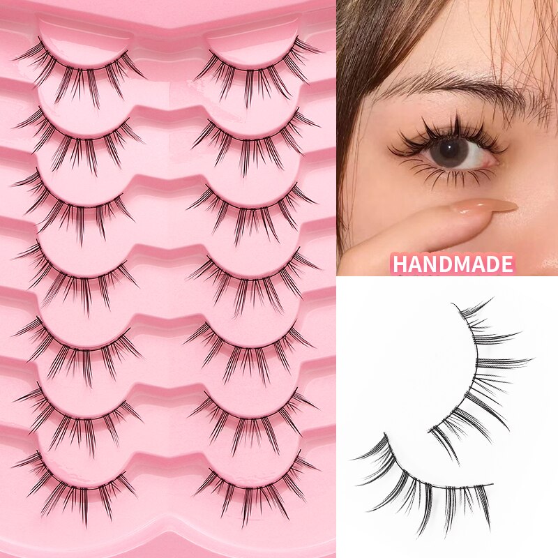 5/7/10 Pairs Eyelashes Manga Lashes Soft Natural False Eyelashes Long Fake Lash Hand Made Eyelash Extension