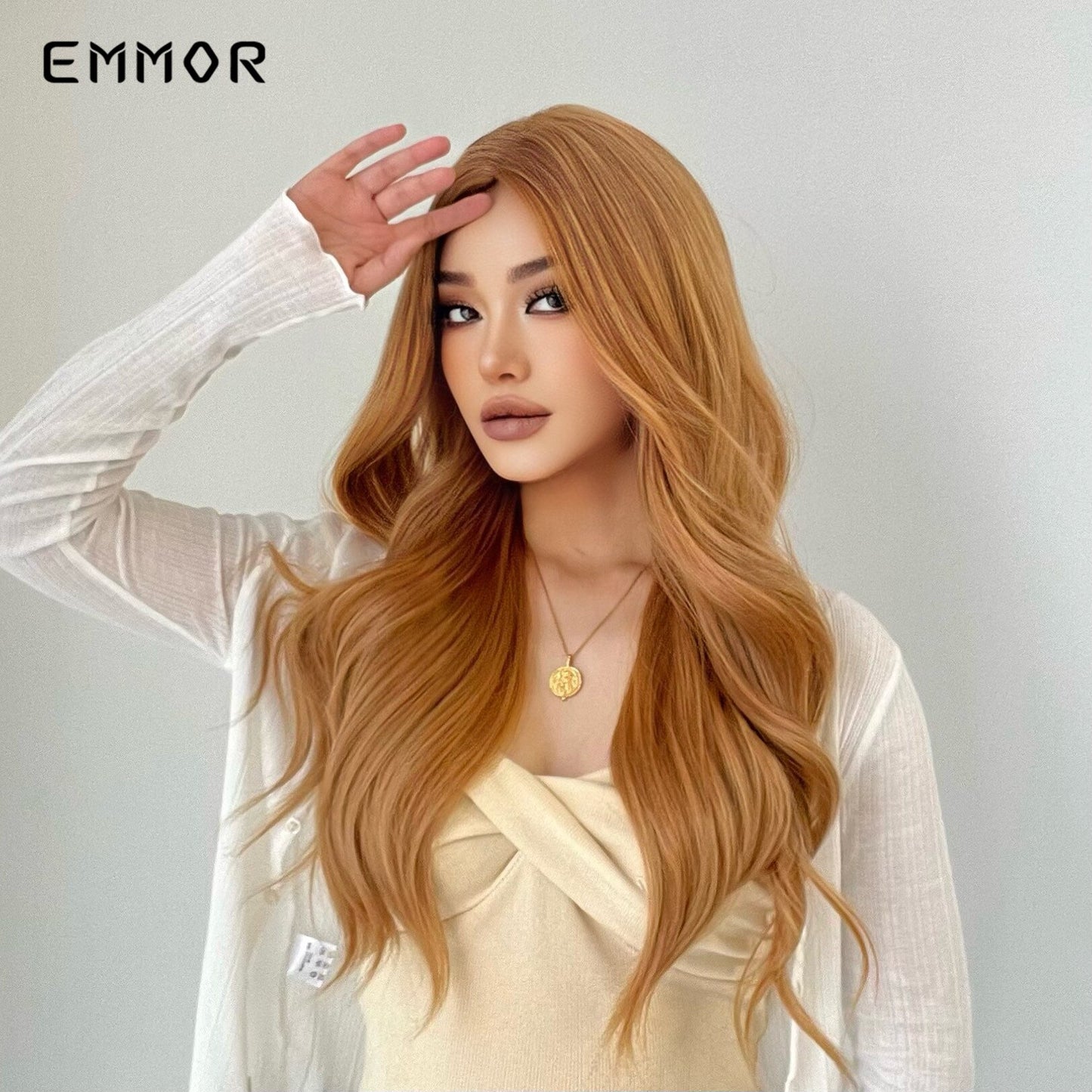 Synthetic Wigs Long Wavy Blonde Natural Hair Wigs for Women Cosplay Wigs Heat Resistant Fiber Hair Wig