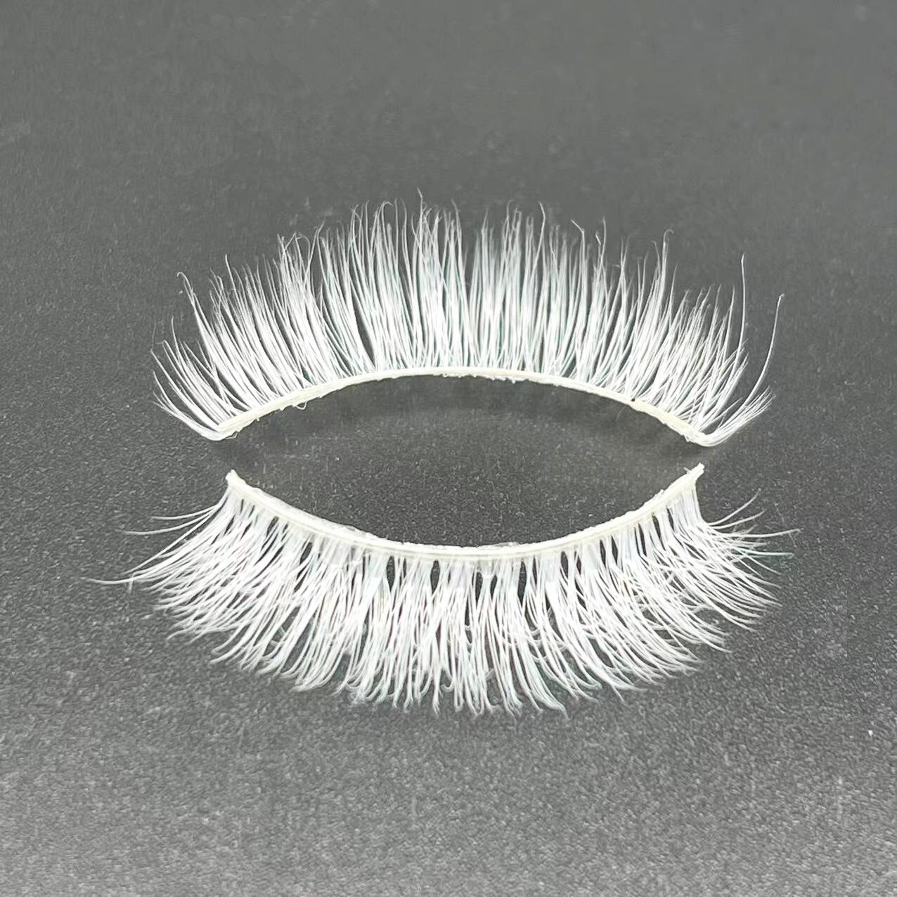 15mm Cosplay White False Eyelashes Reusable False Lashes for Halloween Cosplay Party