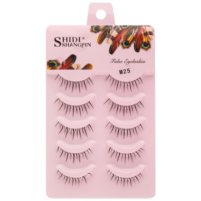 Manga Lashes 3/5/10 Pairs Eyelashes 3D Mink Lashes Korean Natural Cils Strip Lashes Band Soft Cosplay False Eyelashes