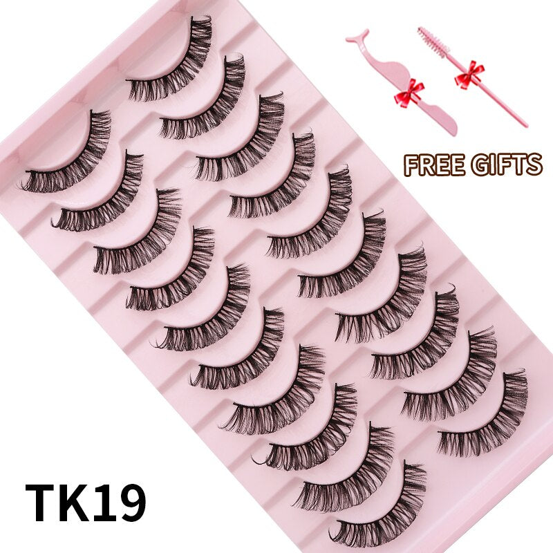 3D Mink Eyelashes Russian False Eyelashes DD Curl 10-23mm Reusable Fluffy False Eyelashes Extensions Mink Lashes