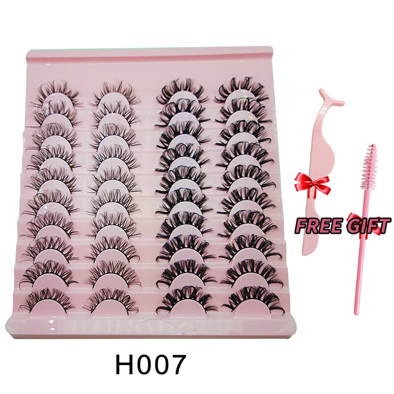 3D Mink Eyelashes Russian False Eyelashes DD Curl 10-23mm Reusable Fluffy False Eyelashes Extensions Mink Lashes