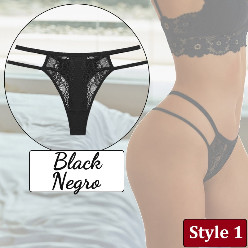 3PCS/Set Women Sexy Lace Panties Hollow Out Thongs Low Waist Female Cotton G-String Underwear Bikini Intimates Lingerie