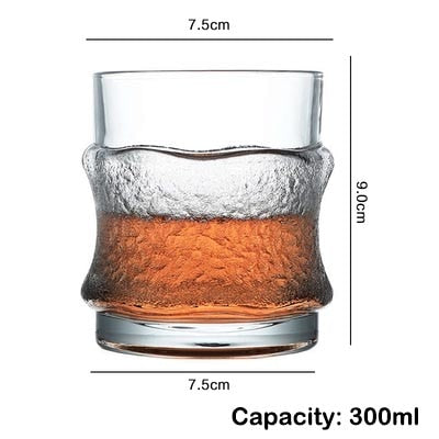 1PCS Whiskey Glass Old Fashioned Rocks Glasses Tumblers Glassware for Cocktail Scotch Bourbon Gin Vodka Brandy