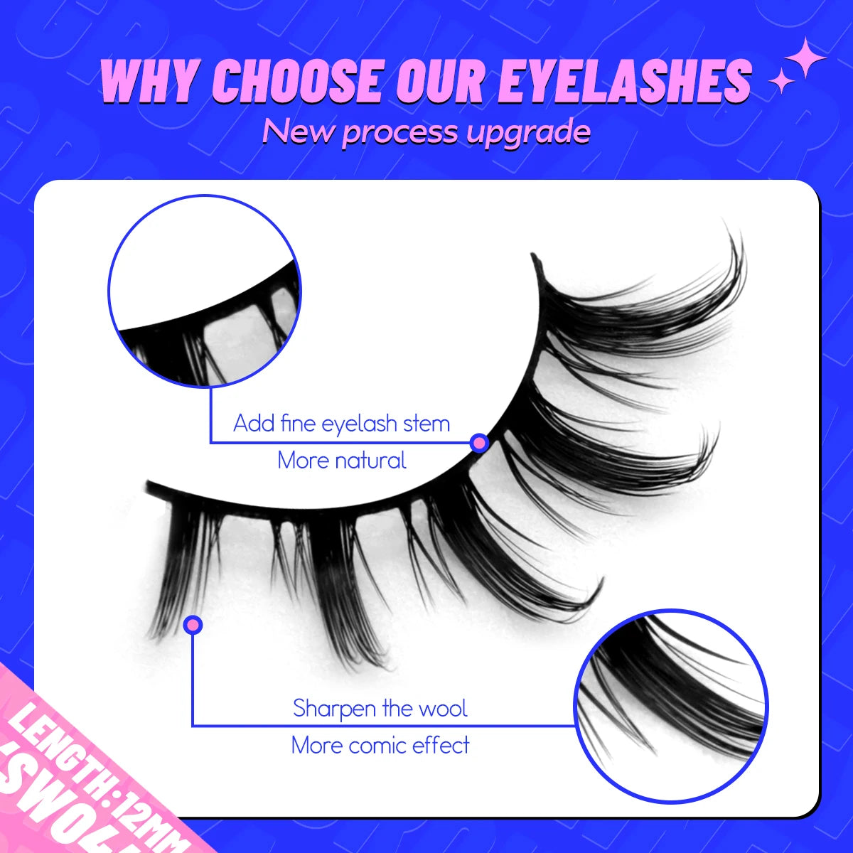 Manga Lashes 3D Natural False Lashes Cat Eye Lashes Natural Look Manga Lashes Soft Cross Wispy Natural Eyelash Extension