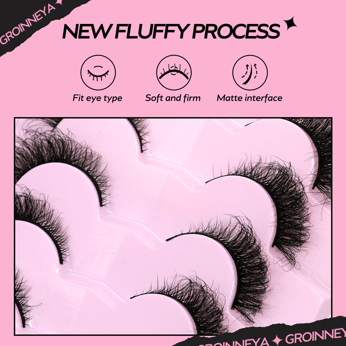 Cat Eye Fluffy lashes Faux Mink Eyelashes Long 5/7 Pairs Fluffy Mink Lashes Dramatic Volume lashes Extension