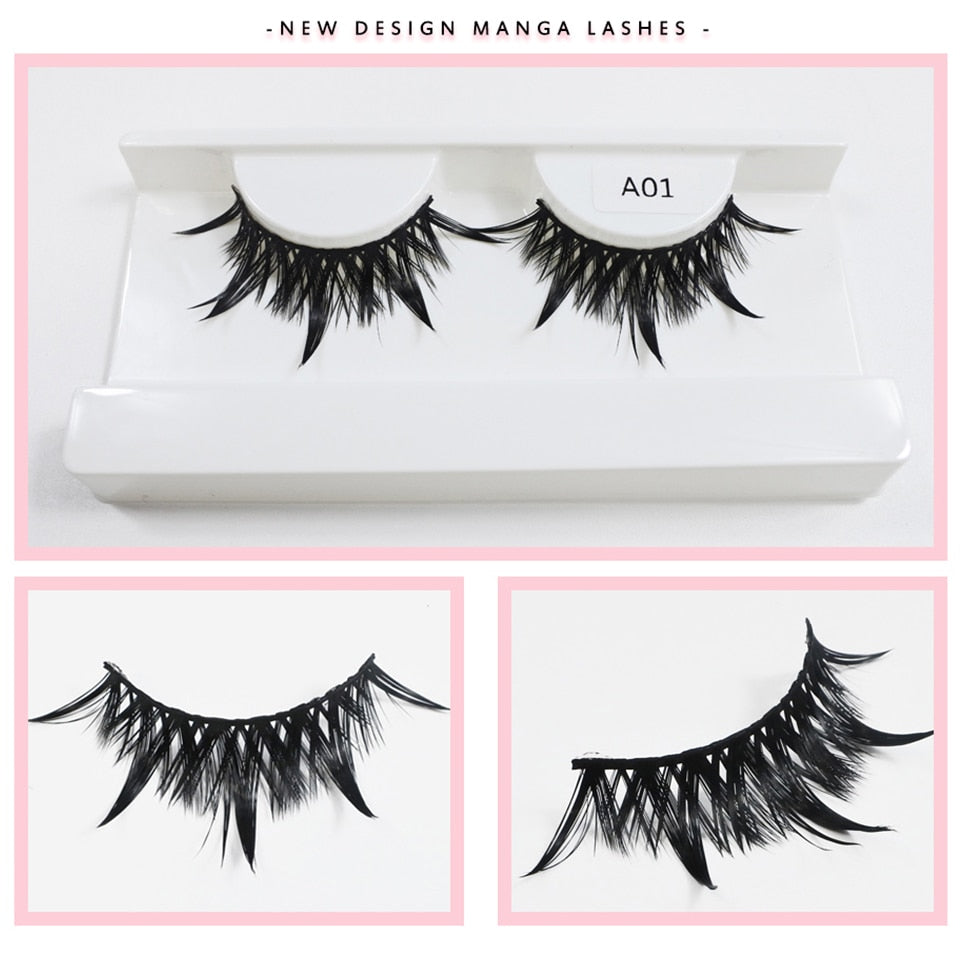 Eyelashes Wet Manga Lashes Korean Long Thick Natural Fake Eyelashes