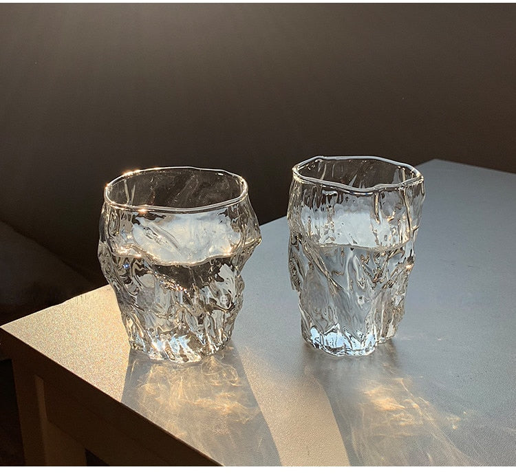 10oz Glass Water Cup Twist Fold Cup Household Fruit Juice Tea Cup Lovely Beer Cup Ins Style Korean Milk Cup Coffee Mug