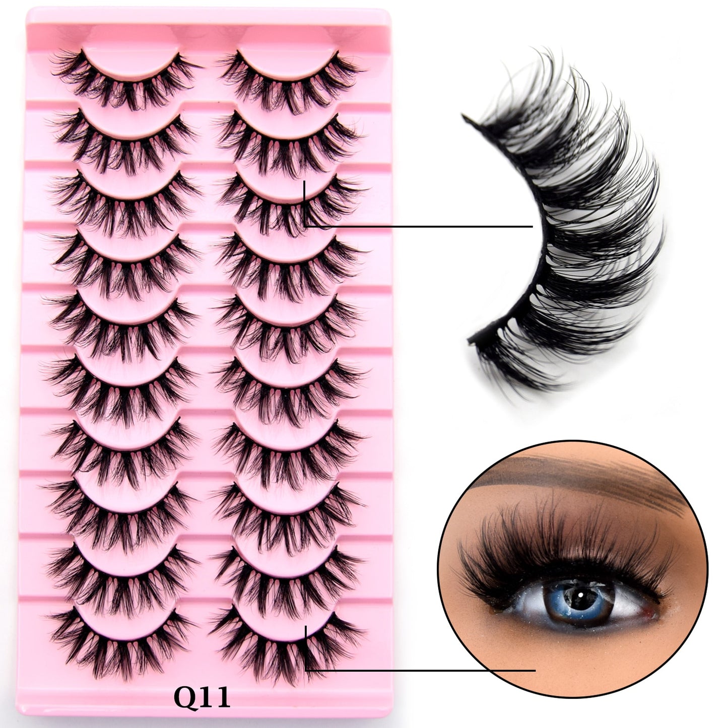 10 Pairs Eyelashes Natural Long 3D Mink Lashes Fluffy Volume Mink False Eyelashes Cruelty Free Wispy Lashes Cilios