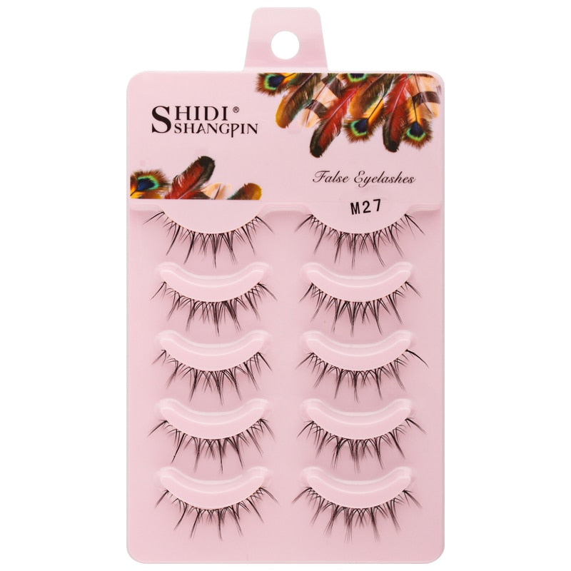 Manga Lashes 3/5/10 Pairs Eyelashes 3D Mink Lashes Korean Natural Cils Strip Lashes Band Soft Cosplay False Eyelashes