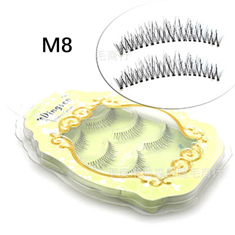Manga Lashes Faux Cils 3/5/10 Pairs Lashes Soft and Slender False Eyelashes Transparent Stem Eyelashes Lash Extension