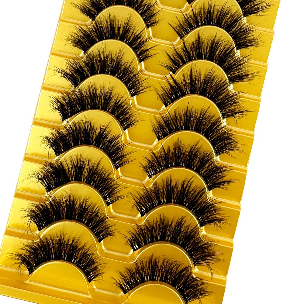 Manga Lashes 10 Pairs cosplay 3D Faux Mink Lashes Natural short Full Strip Lashes Clear Band Natural Eyelashes Extension