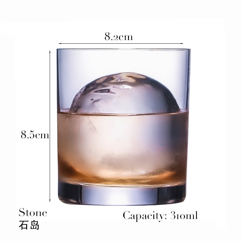 1PCS Whiskey Glass Old Fashioned Rocks Glasses Tumblers Glassware for Cocktail Scotch Bourbon Gin Vodka Brandy