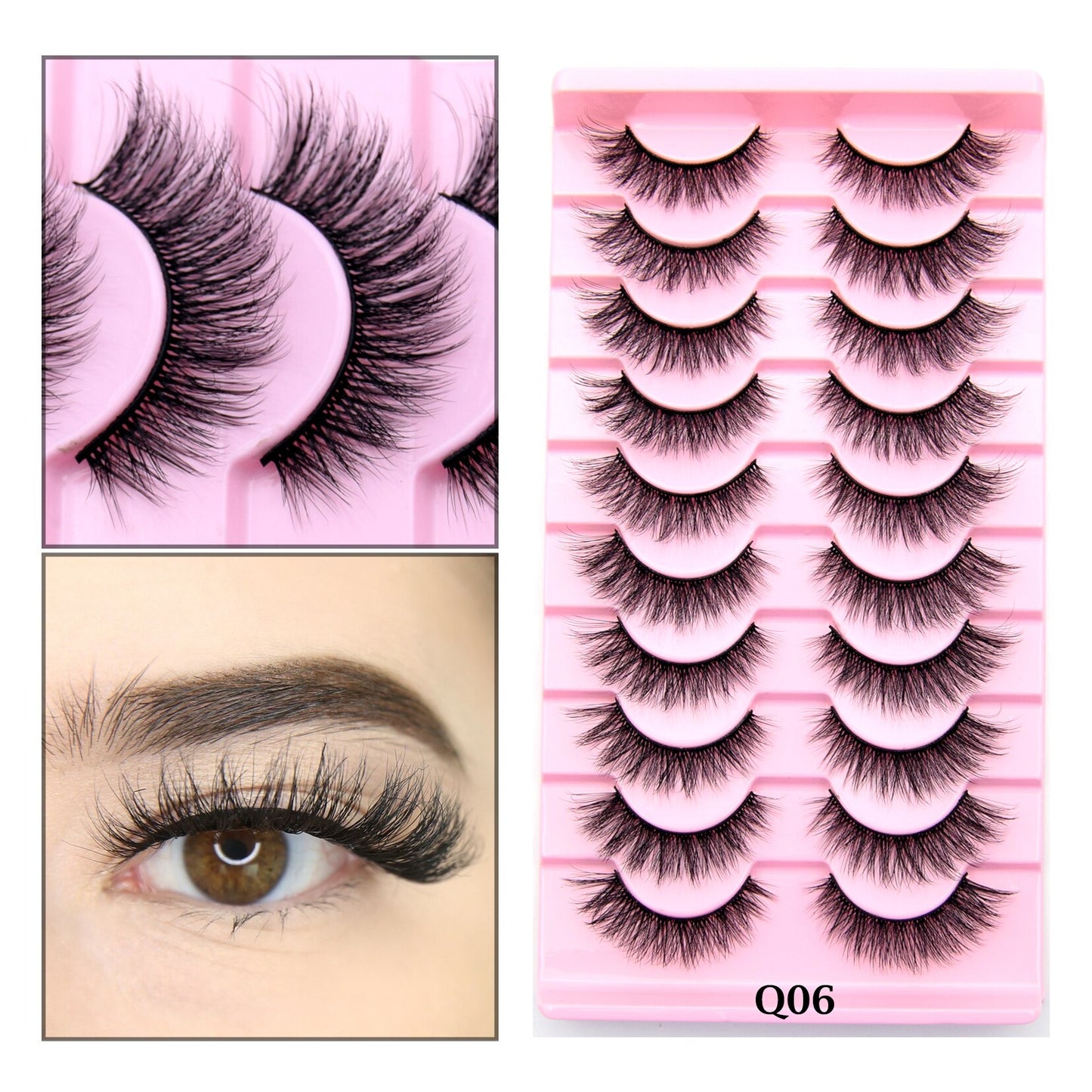 Lashes 3/5/10 pairs 3D Faux Mink Lashes Wispy Natural False Eyelashes Dramatic Volume Lashes Eyelash Extension