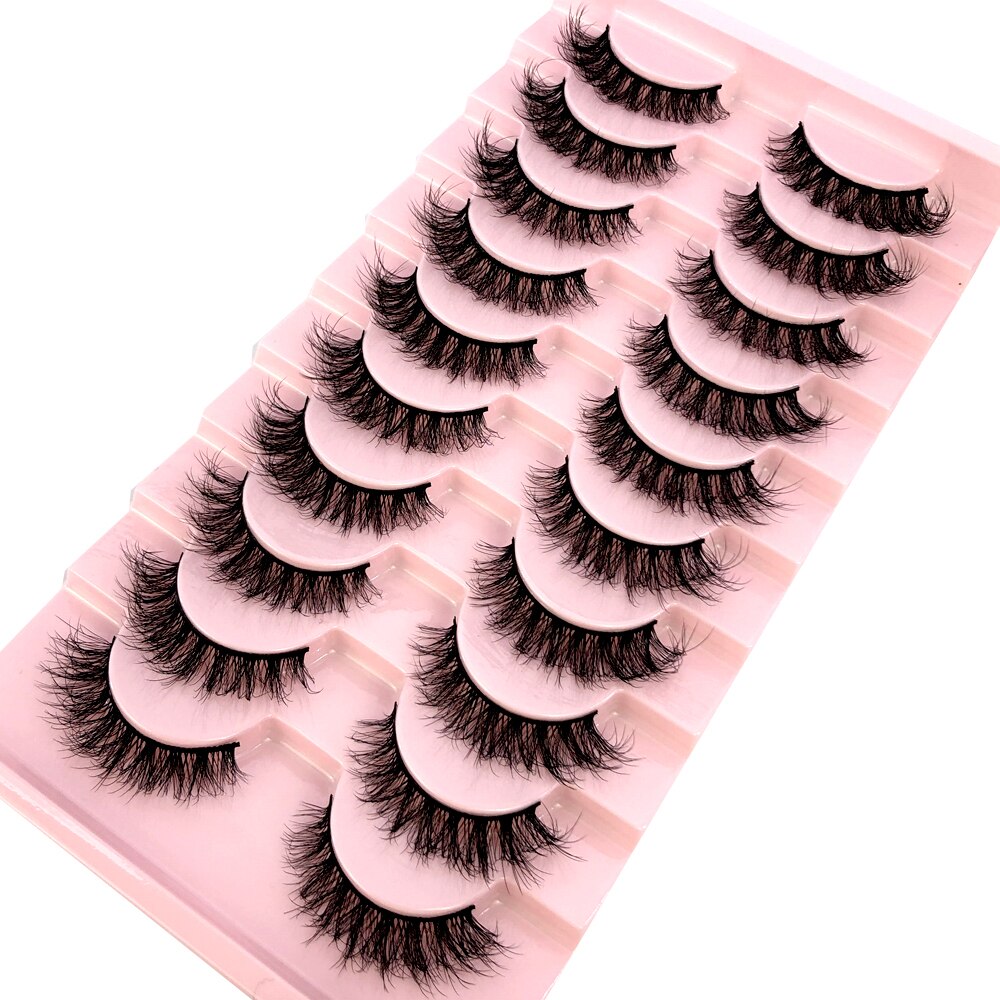 10 pairs Natural Lashes 3D Mink Lashes Faux Mink Fluffy Lash Soft Full Thick Wispy Eyelash Dramatic False Eyelashes