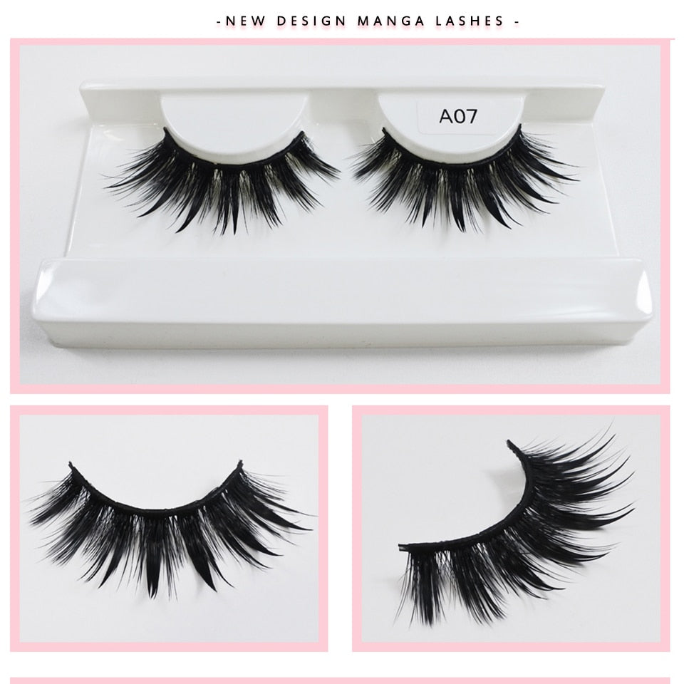 Eyelashes Wet Manga Lashes Korean Long Thick Natural Fake Eyelashes