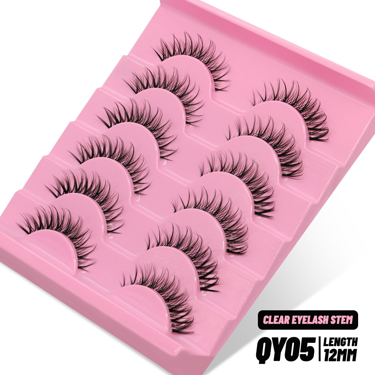 Cat Eye Lashes Invisible Band Natural Eyelashes Winged End Eye Elongated Cross Cluster Fairy 3D Faux Manga Lashes