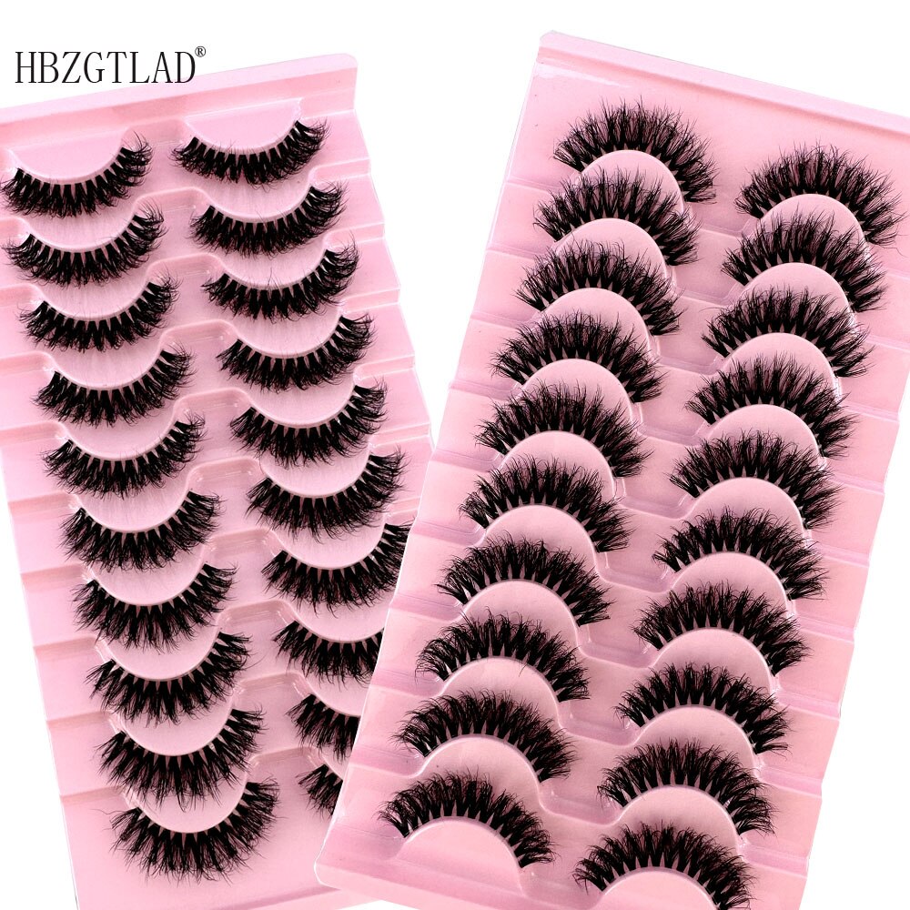 Invisible band Lashes 10 Pairs 3D Faux Mink Lashes Natural short Transparent Terrier Lashes Clear Band Soft Eyelashes Extension
