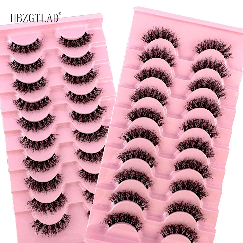 Invisible band Lashes 10 Pairs 3D Faux Mink Lashes Natural short Transparent Terrier Lashes Clear Band Soft Eyelashes Extension