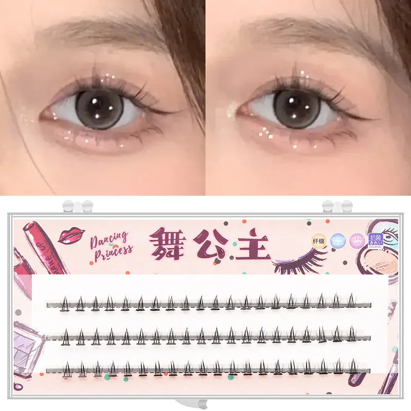 Manga Lashes 3 Rows 3D Faux Mink Lashes Natural False Eyelashes Anime Lashes Soft Light Natural Eyelashes Extension