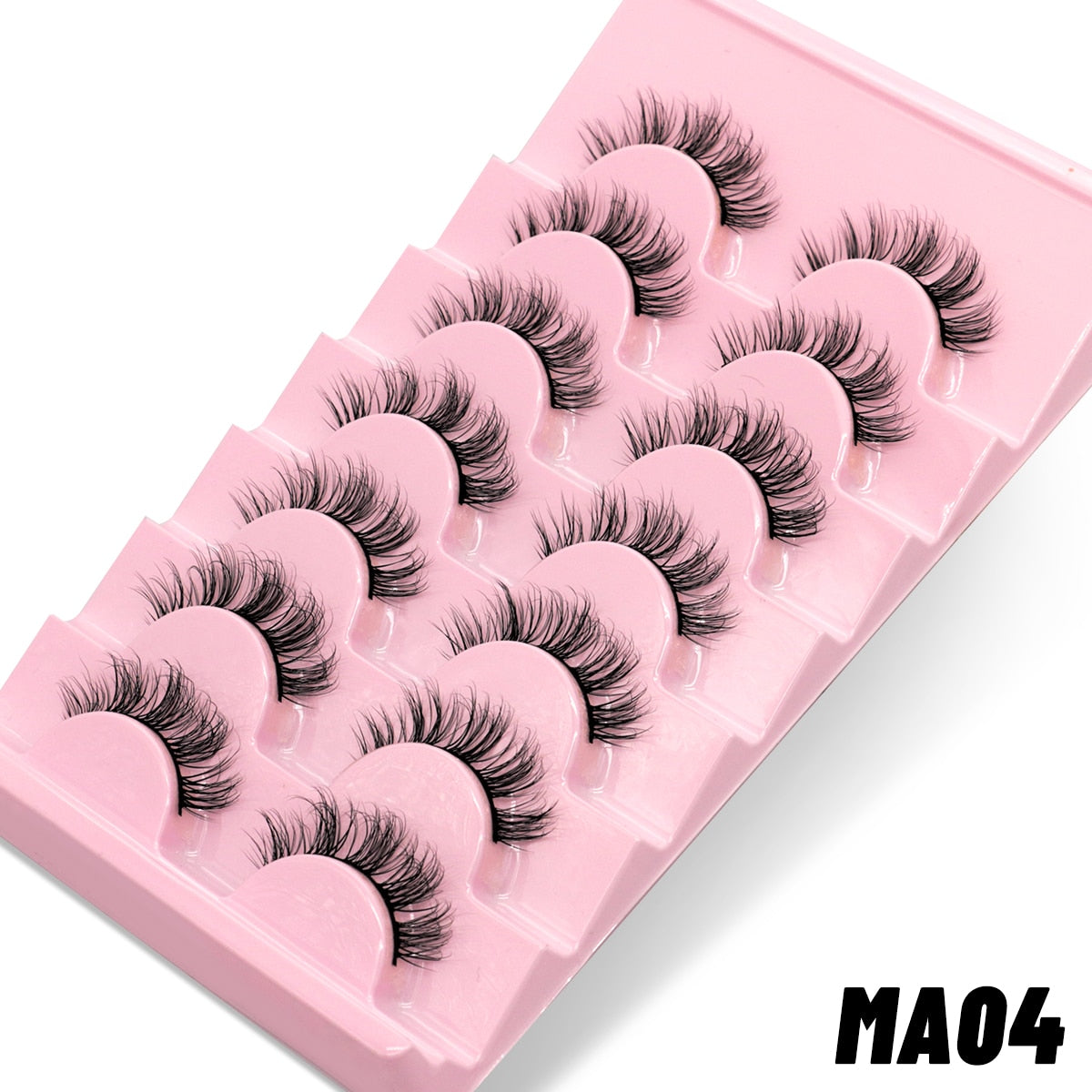 Manga Lashes 5/7 pairs Eyelashes 3D Natural False Lashes Fluffy Soft Cross Wispy Natural Eyelash Extension