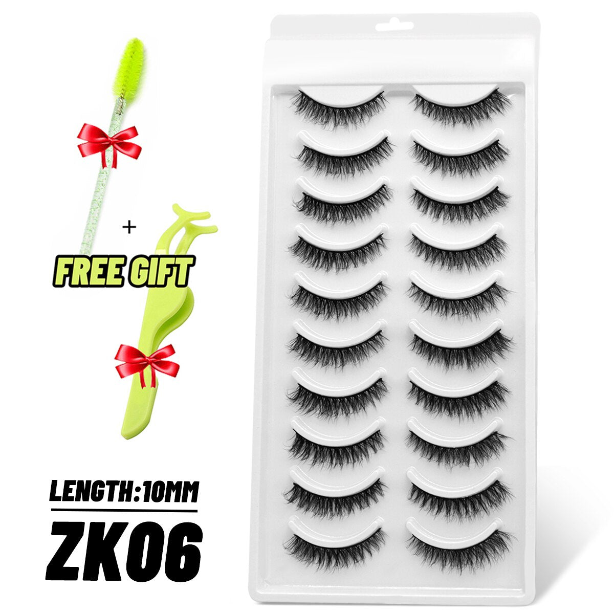 Natural Long 10 Pairs 3D Mink False Eyelashes Fake Lashes Mink Lashes Cat Eye lashes Short Eyelashes