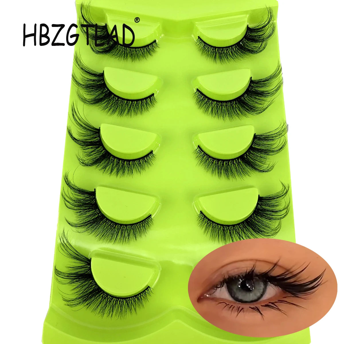 3D Cat-Eye Mink Eyelashes Curled Winged Natural Realistic Messy End Eye Elongated Thick False Eyelashes Soft Fake Eyelashes