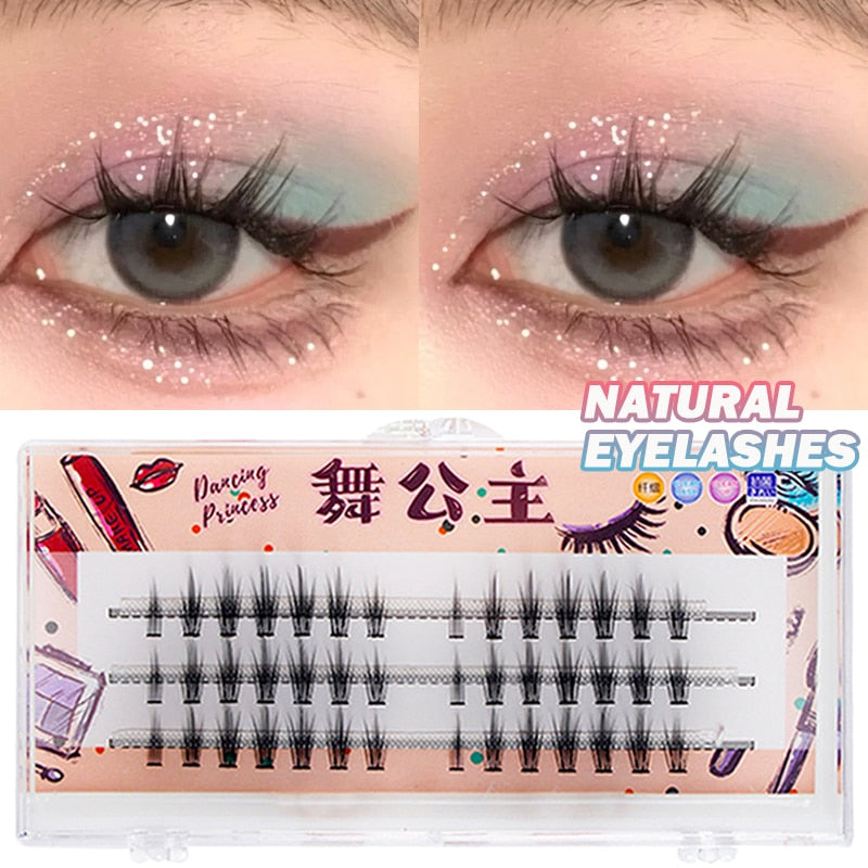 Manga Lashes 3 Rows 3D Faux Mink Lashes Natural False Eyelashes Anime Lashes Soft Light Natural Eyelashes Extension
