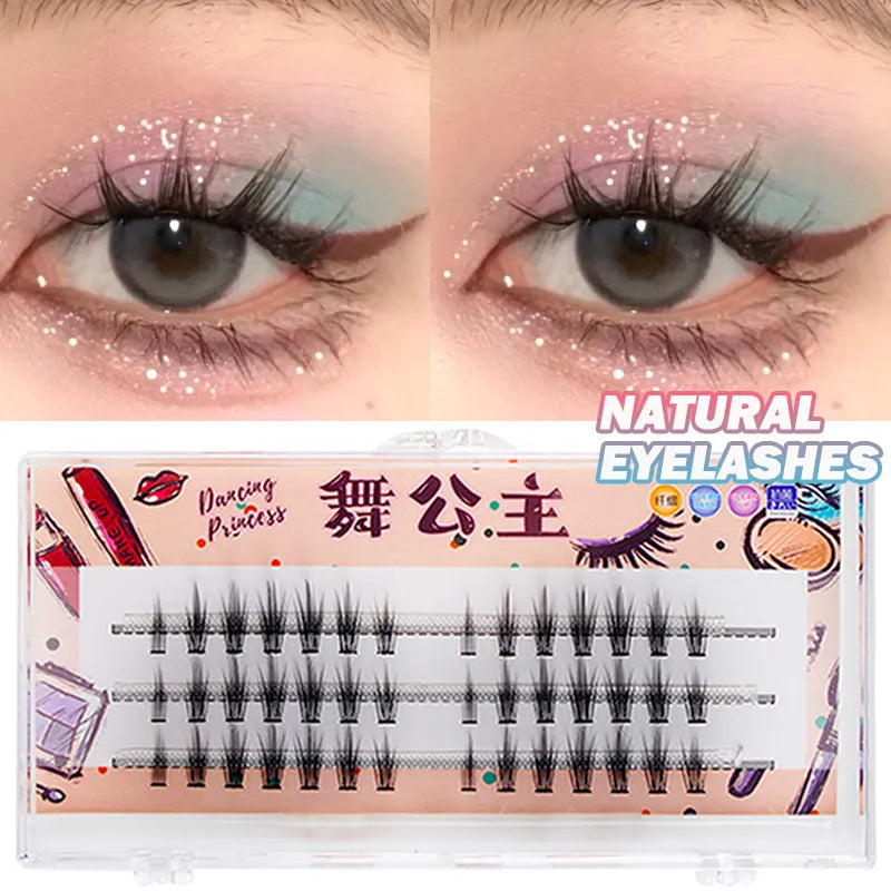 Manga Lashes 3 Rows 3D Faux Mink Lashes Natural False Eyelashes Anime Lashes Soft Light Natural Eyelashes Extension