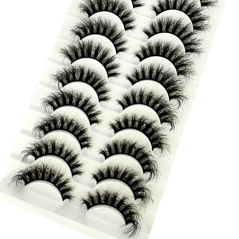 10pairs eyelashes soft fluffy lashes false eyelashes dramatic 3d mink lashes lash extension 3d cilios faux cils