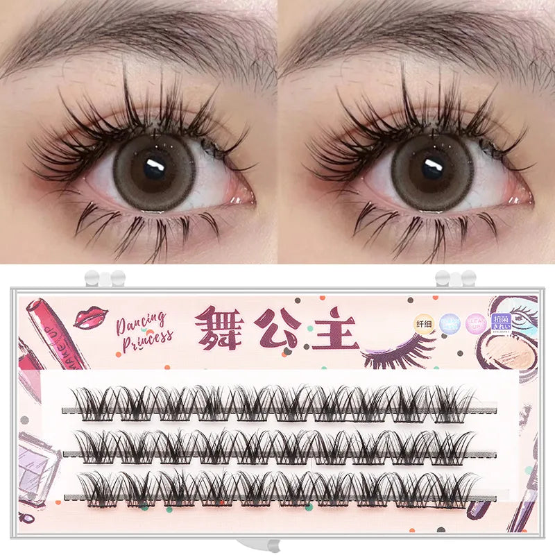 Manga Lashes 3 Rows 3D Faux Mink Lashes Natural False Eyelashes Anime Lashes Soft Light Natural Eyelashes Extension