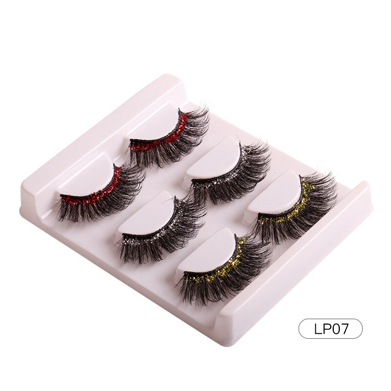3Pairs Half Eey Lashes 3D Natural Lashes Natural False Eyelashes Wispy Fluffy Eyelash Extension