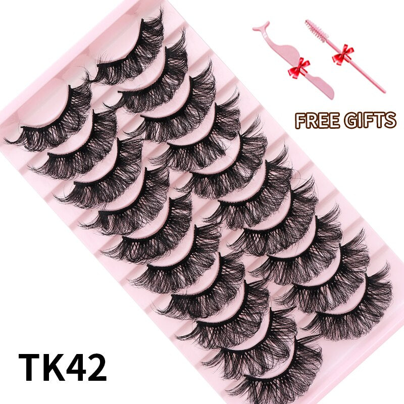 3D Mink Eyelashes Russian False Eyelashes DD Curl 10-23mm Reusable Fluffy False Eyelashes Extensions Mink Lashes