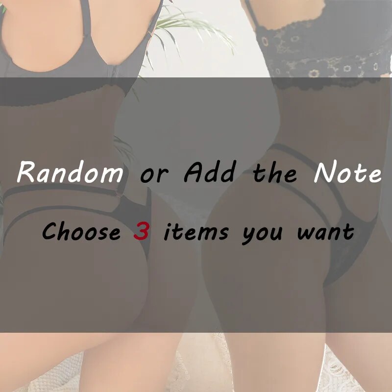 3PCS/Set Women Sexy Lace Panties Hollow Out Thongs Low Waist Female Cotton G-String Underwear Bikini Intimates Lingerie