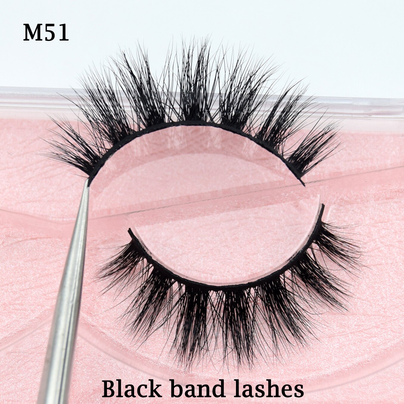 Half Lashes Transparent Stalk Invisible Band Mink Lashes Natual Wispy Half Mink eyelashes Reusable False Eyelashes