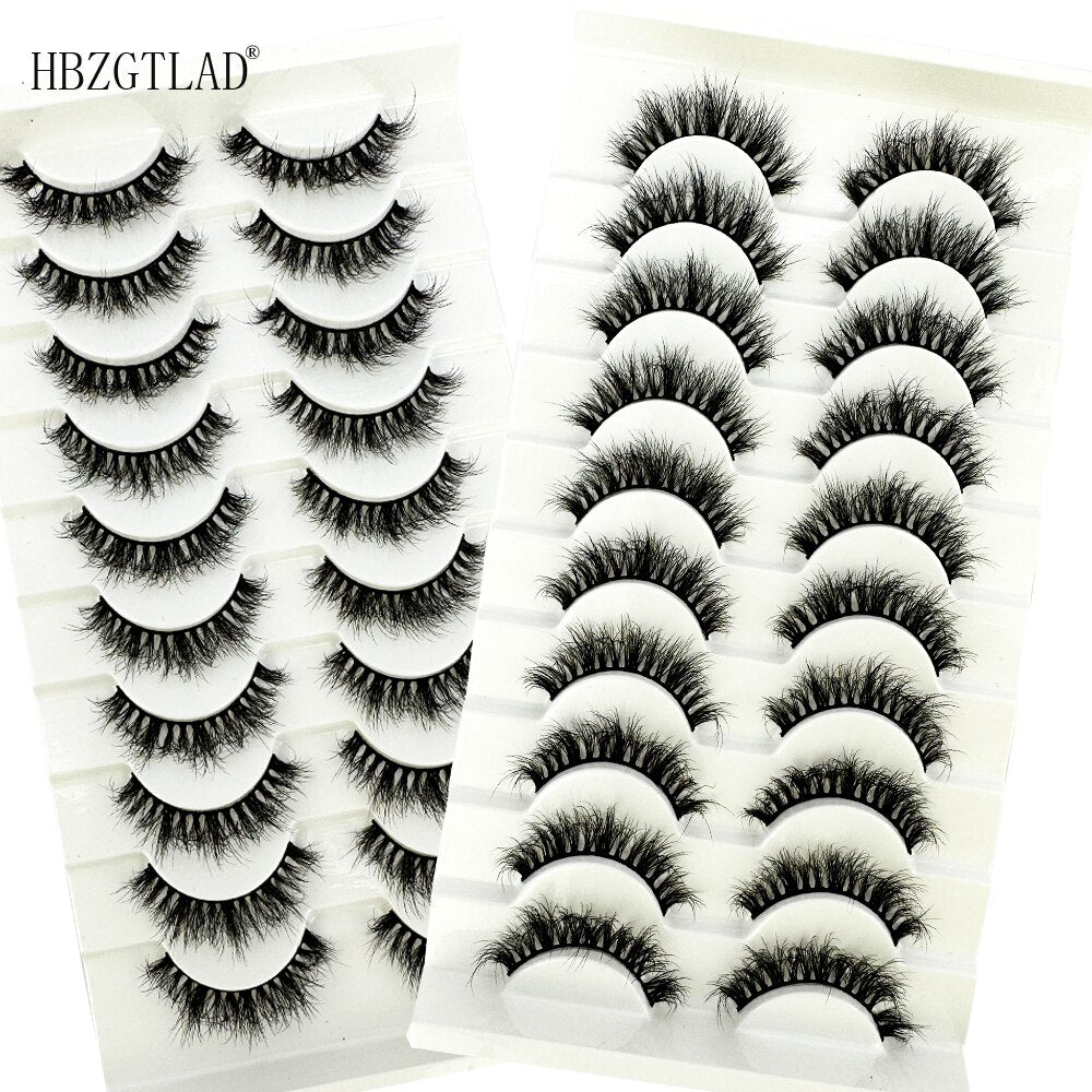 10Pairs Fluffy Lashes 3d Mink Lashes 100% Cruelty Free Lashes Handmade Reusable Short Natural Eyelashes Maquillaje Eyelashes Mink