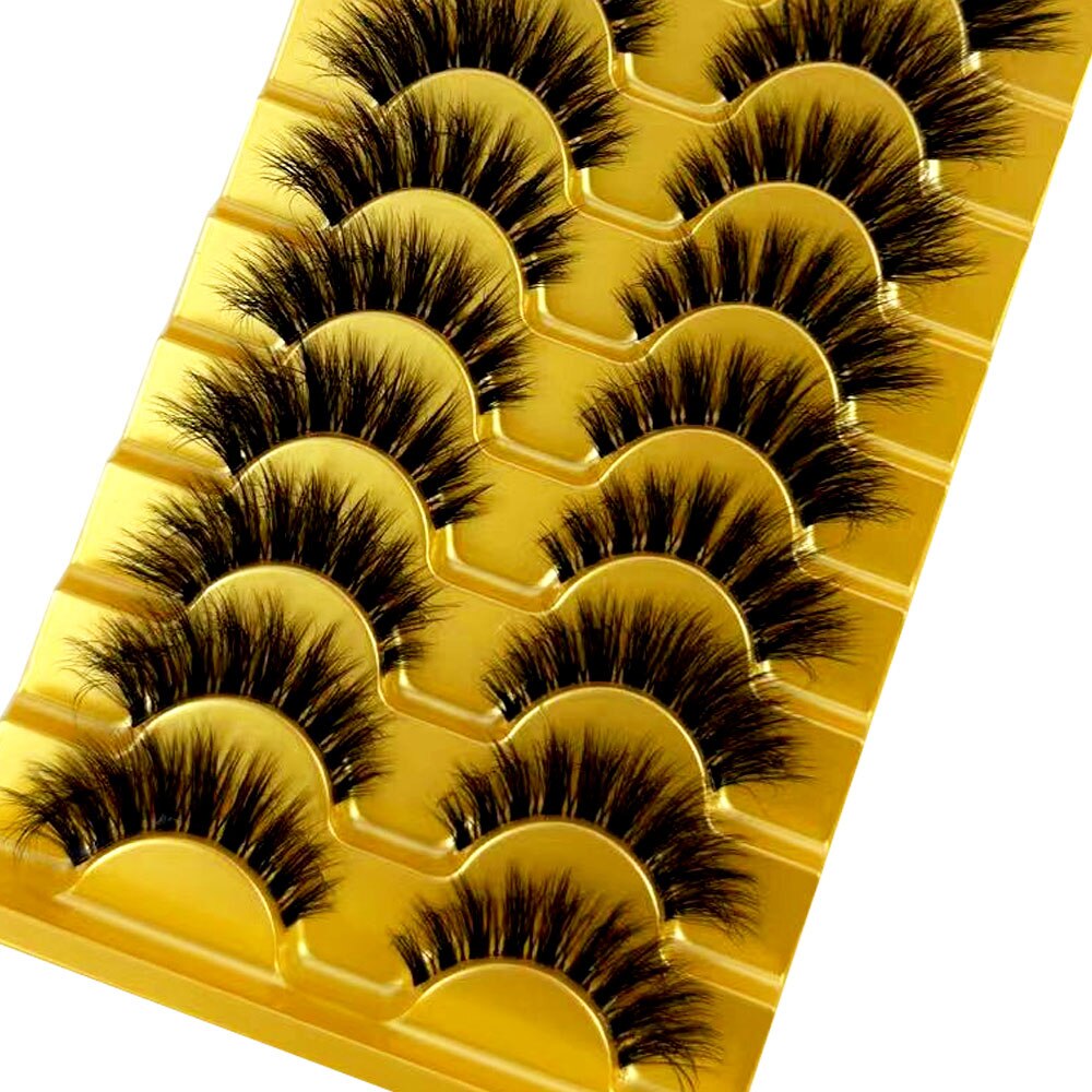 Manga Lashes 10 Pairs cosplay 3D Faux Mink Lashes Natural short Full Strip Lashes Clear Band Natural Eyelashes Extension