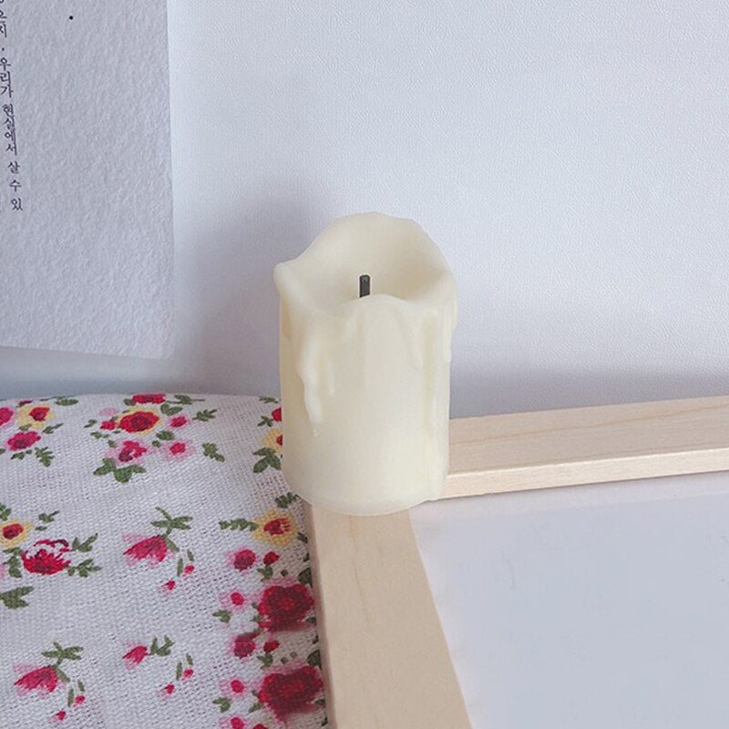 Ins LED Candlestick Flameles Night Lights Statue Props Photo Romantic Candle Tea Lights for Birthday Home Decorations Ornaments