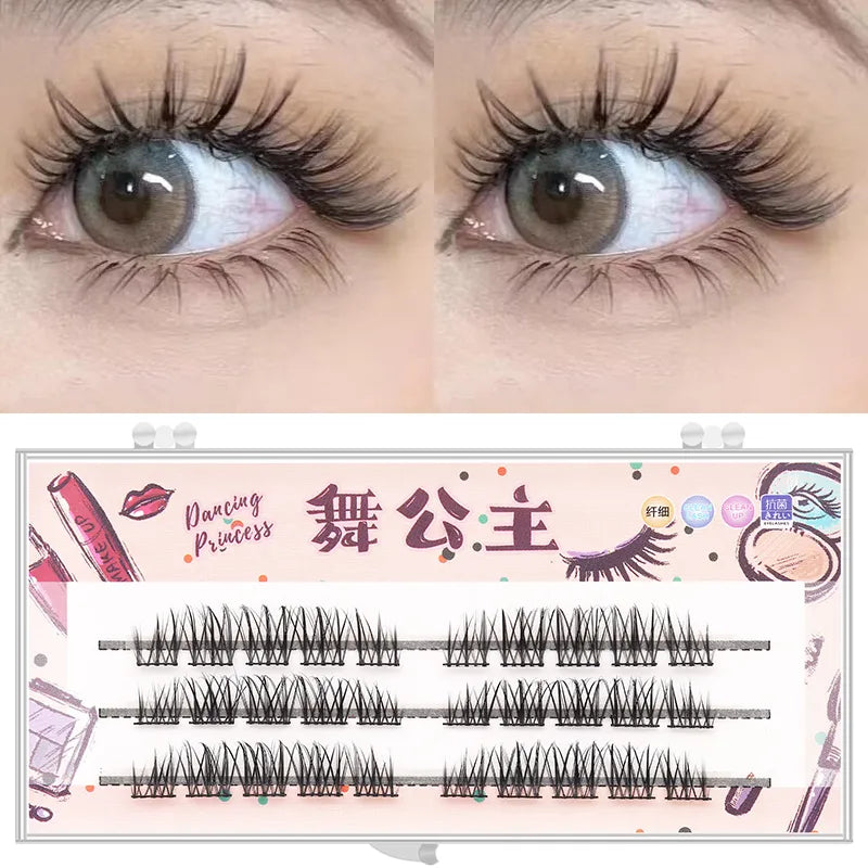 Manga Lashes 3 Rows 3D Faux Mink Lashes Natural False Eyelashes Anime Lashes Soft Light Natural Eyelashes Extension
