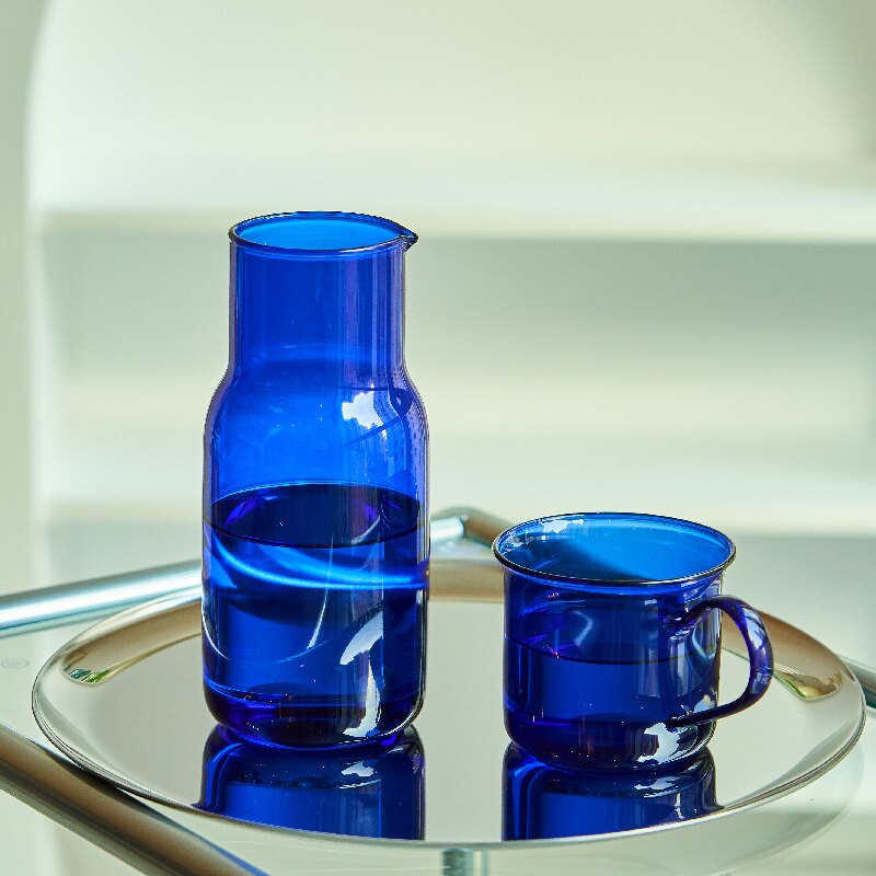 Blue Cups Coffee Mug Glass Cup Tea Milk Lemon Juice Coffee Water Cup Bar Drinkware Creativity wine glasses Home Cafe Drinkware