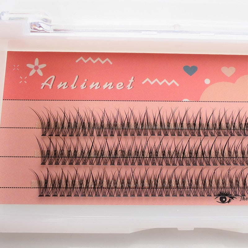 120 Clusters Fishtail Eyelashes Natural Grafted Eyelashes Professional Eyelash Extension A-Type Fairy Eyelashes