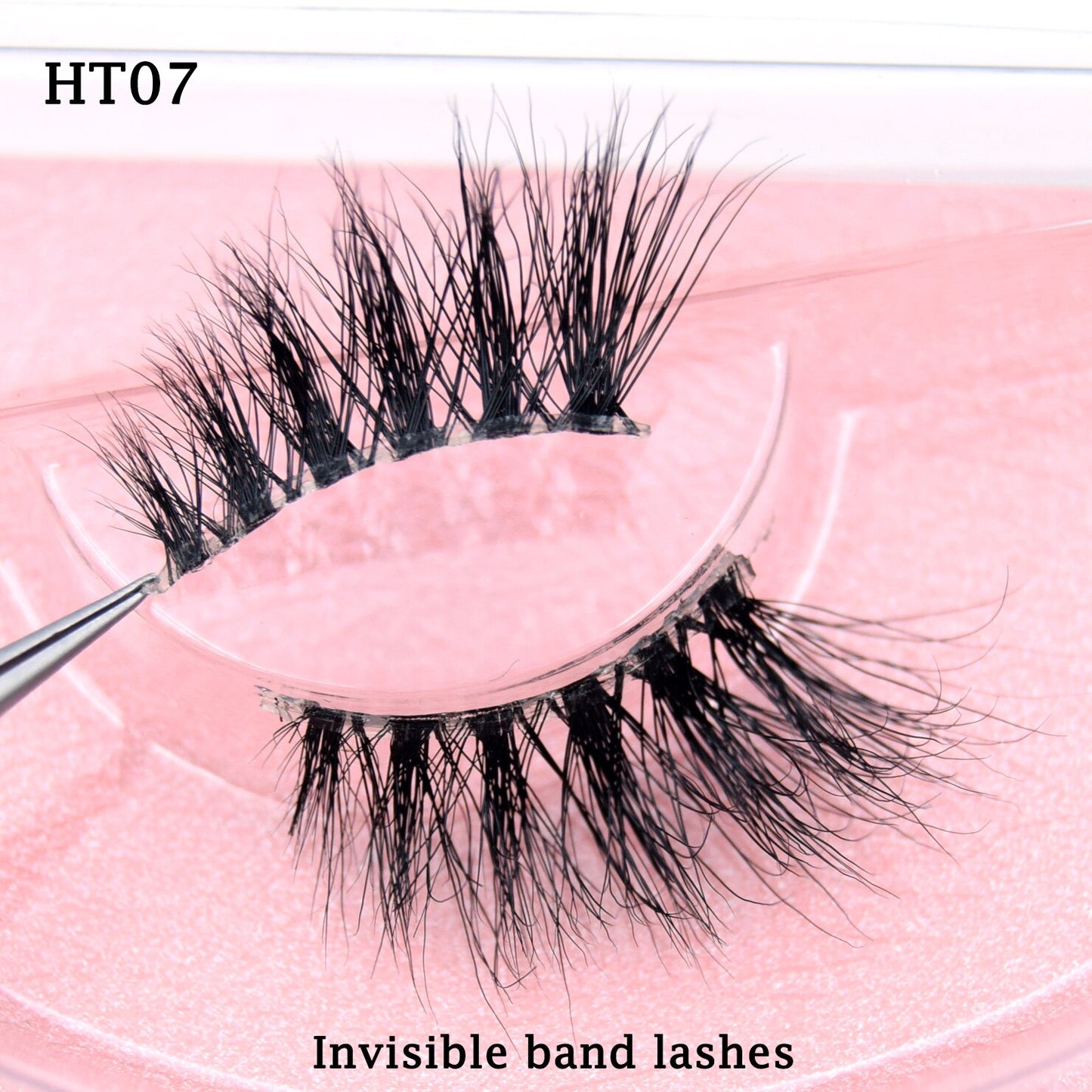 Half Lashes Transparent Stalk Invisible Band Mink Lashes Natual Wispy Half Mink eyelashes Reusable False Eyelashes