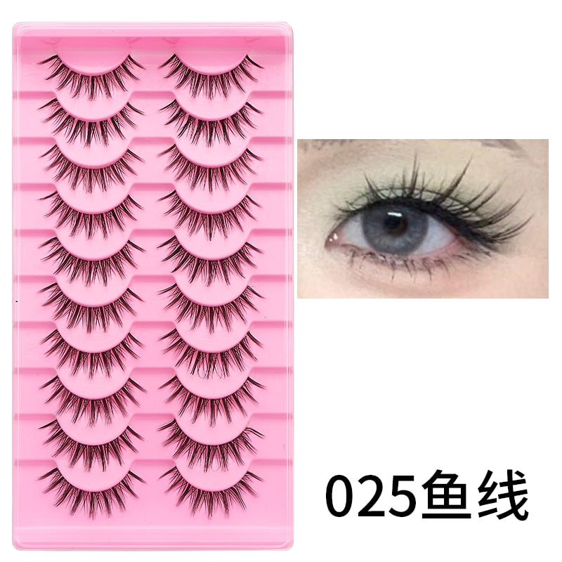 Cosmetics Natural Lashes Manga Full Strip Lashes Eyelash Extension Lashes Mink Fluffy Cat Eye