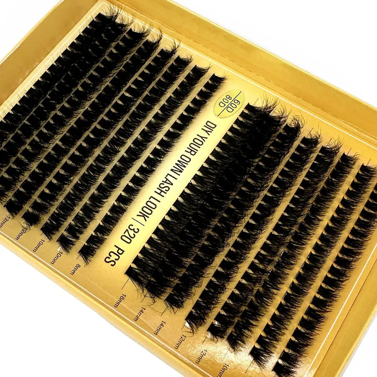 16Rows 320Bundles 5D Fluffy Lashes Cluster 60/80/100D Thick Eyelash Russia Curl Wispy Individual Lashes 8-16mm Eyelash