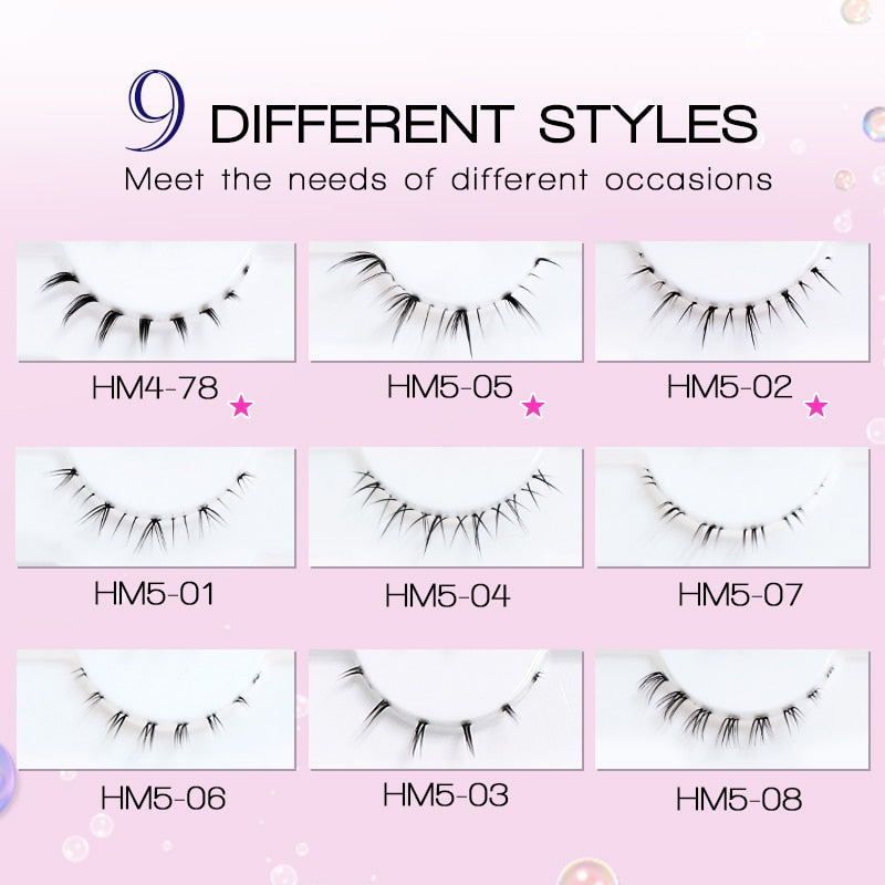 10Pairs Lower Eyelashes Pack Under Eye Lashes Soft Lower Eyelashes 100% Handmade Clear Band Manga Bottom Lashes