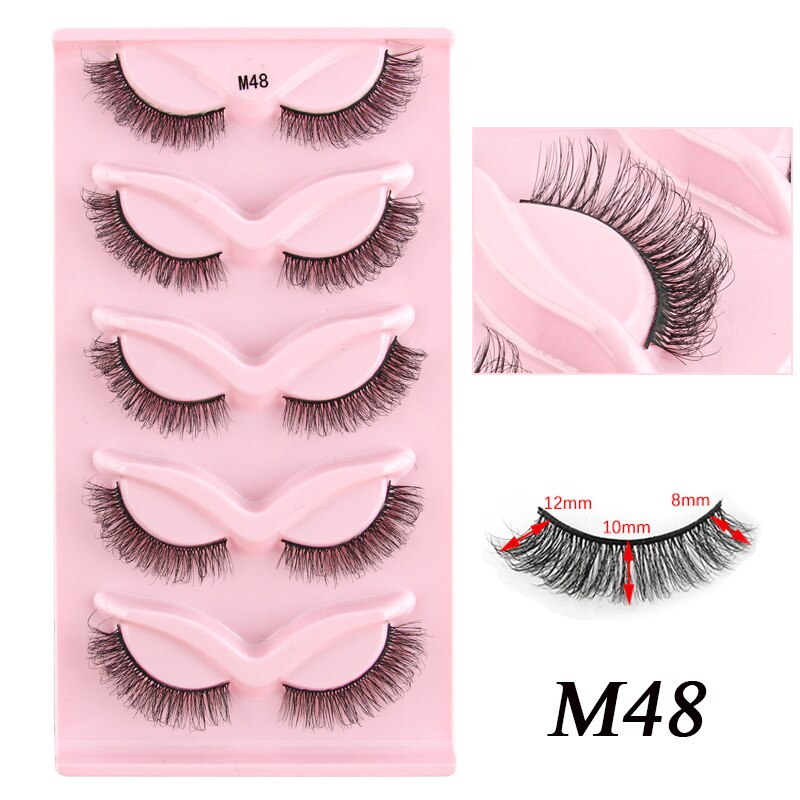 3/5 Pairs Half Lashes Cat Eye Natura Long Full Strip Lashes Extension Faux Cils maquillage False Eyelashes