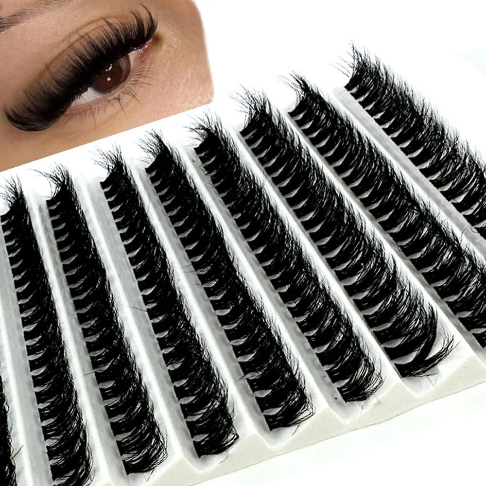 3D Fluffy Mink Eyelashes 200Bundles Natural Eyelash extension 3D Russia Individual Eyelash Cluster Lashes Cilia